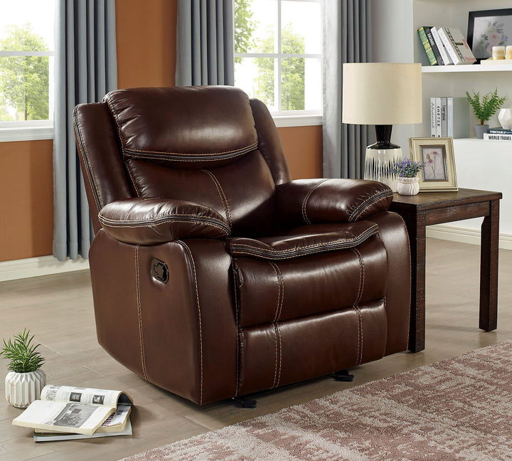 Furniture Of America Jeanna Brown Transitional Recliner Model CM6343-CH - MONAVILLA