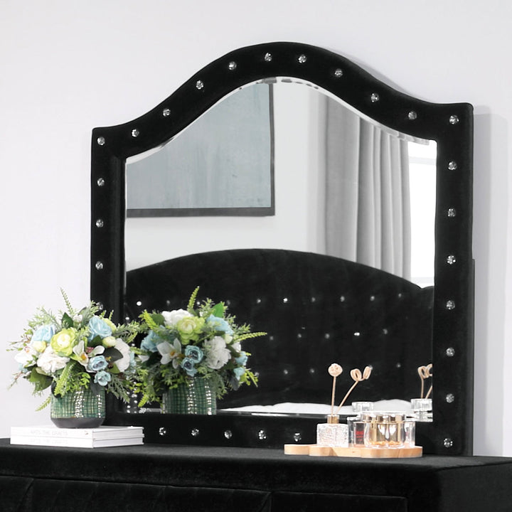 Furniture Of America Zohar Black Glam Mirror, Black Model CM7130BK-M - MONAVILLA