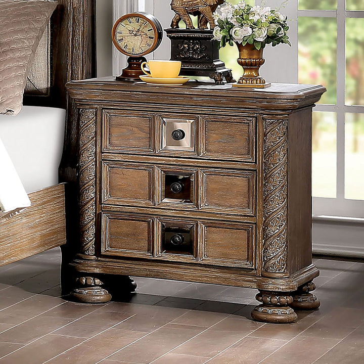Furniture Of America Timandra Rustic Natural Tone Transitional Night Stand Model CM7145N - MONAVILLA