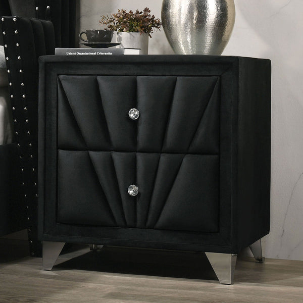 Furniture Of America Carissa Black Transitional Night Stand Model CM7164BK-N - MONAVILLA