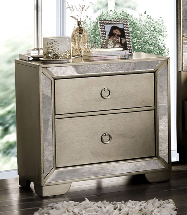 Furniture Of America Loraine Champagne Glam Night Stand Model CM7195N