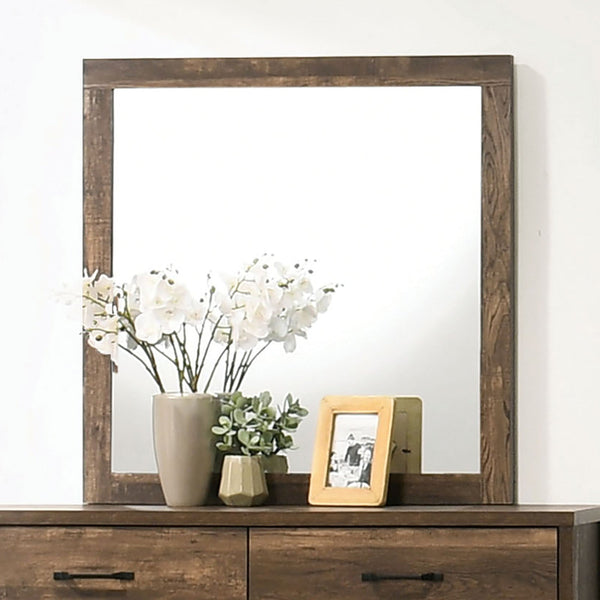 Furniture Of America Duckworth Light Walnut Contemporary Mirror, Light Walnut Model CM7319WN-M - MONAVILLA