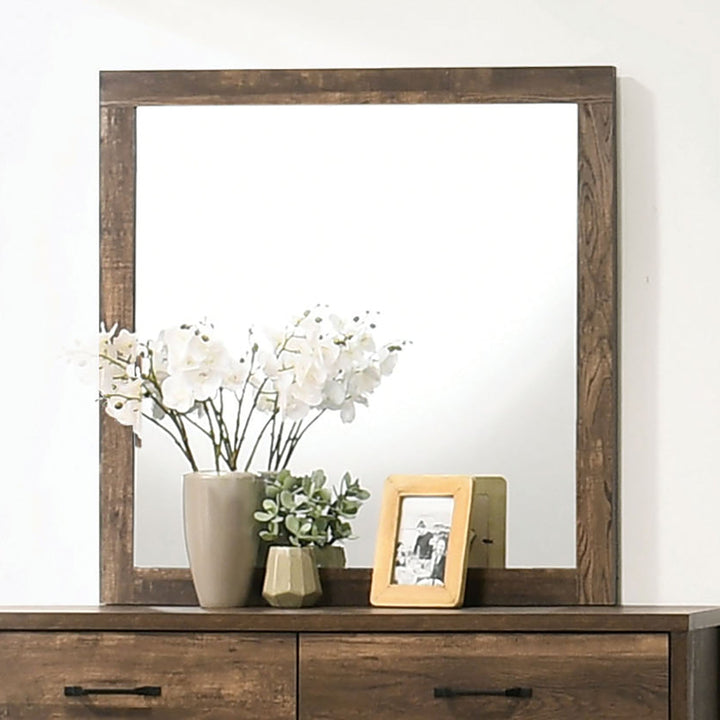 Furniture Of America Duckworth Light Walnut Contemporary Mirror, Light Walnut Model CM7319WN-M - MONAVILLA