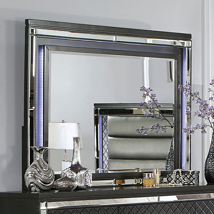 Furniture Of America Calandria Gray Contemporary Mirror With Led, Gray Model CM7320GY-M - MONAVILLA