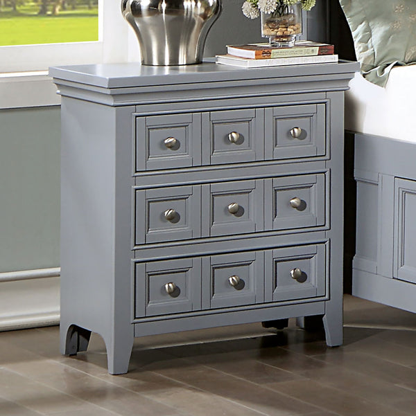Furniture Of America Castlile Gray Transitional Night Stand With Usb, Gray Model CM7413GY-N - MONAVILLA