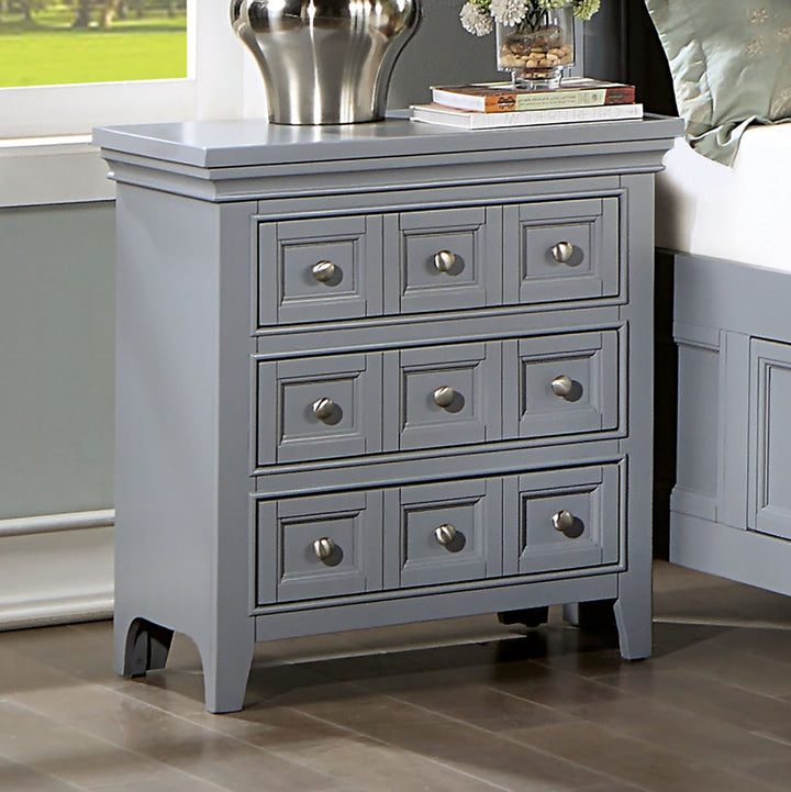 Furniture Of America Castlile Gray Transitional Night Stand With Usb, Gray Model CM7413GY-N - MONAVILLA