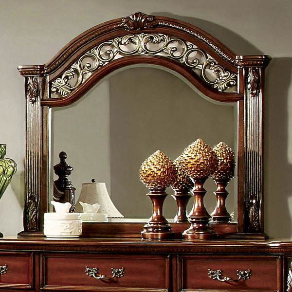 Furniture Of America Arthur Brown Cherry Traditional Mirror Model CM7587M - MONAVILLA