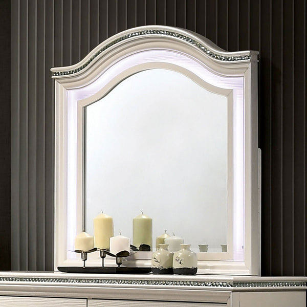 Furniture Of America Allie Pearl White Contemporary Mirror Model CM7901M - MONAVILLA