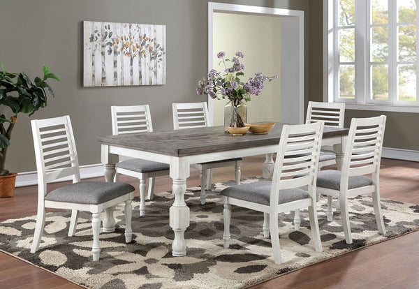 Furniture Of America Calabria Antique White/Gray Rustic Dining Table Model FOA3908T - MONAVILLA