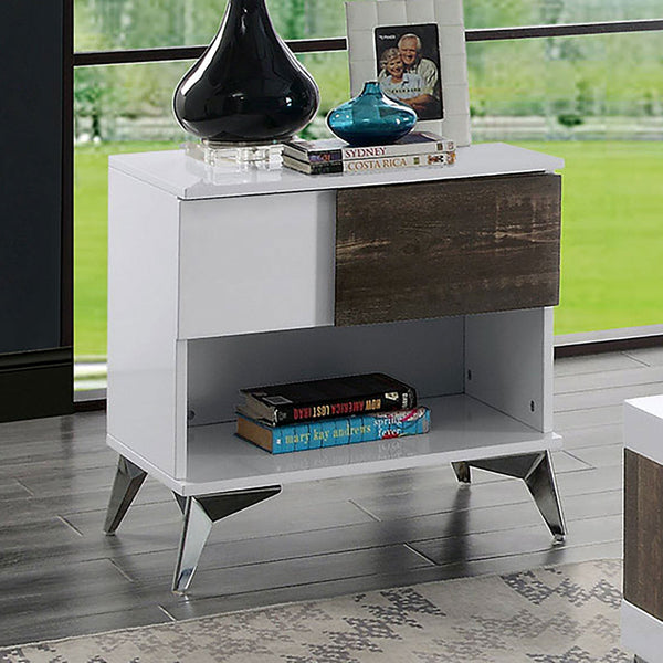 Furniture Of America Corinne White/Distressed Dark Oak Contemporary End Table Model FOA4535E - MONAVILLA