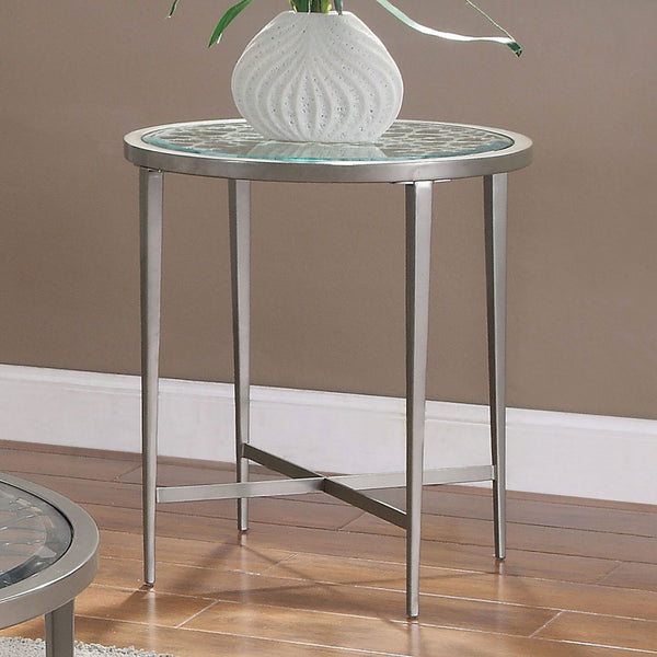 Furniture Of America Freja Silver Contemporary End Table Model FOA4743E - MONAVILLA