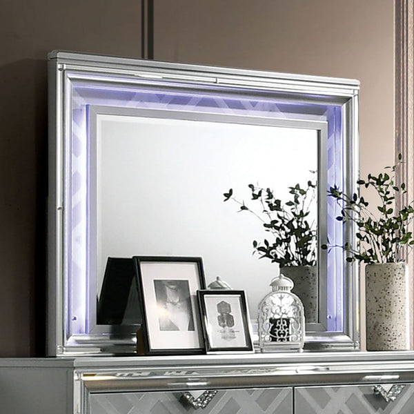 Furniture Of America Emmeline Silver Contemporary Mirror With Led Lights Model FOA7147M - MONAVILLA
