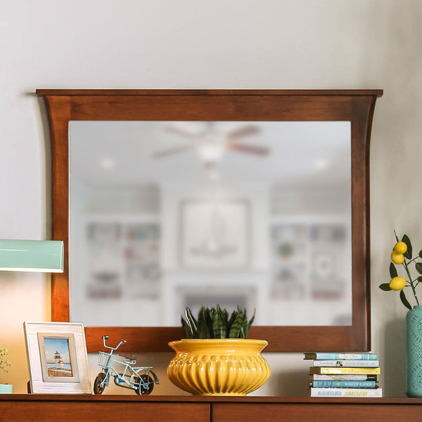 Furniture Of America Keizer Dark Cherry Mid-Century Modern Mirror Model FOA7603M - MONAVILLA