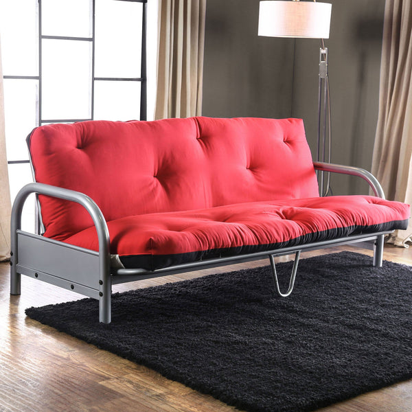 Furniture Of America Aksel Black/Red Contemporary Futon Mattress, Black & Red Model FP-2417BR Default Title