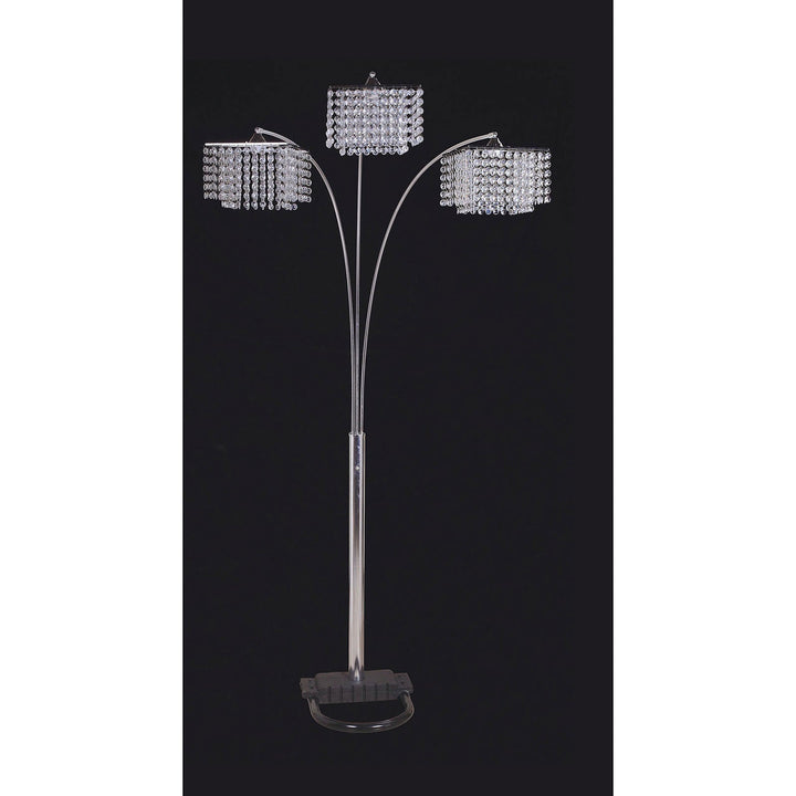 Furniture Of America Tina White/Chrome Glam Arch Lamp, Hanging Crystal Model L76932 - MONAVILLA
