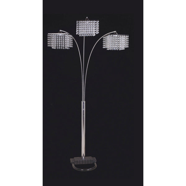 Furniture Of America Tina White/Chrome Glam Arch Lamp, Hanging Crystal Model L76932 - MONAVILLA