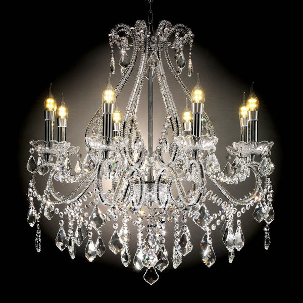 Furniture Of America Jen Clear Traditional Ceiling Lamp, Hanging Crystal Model L9802H - MONAVILLA