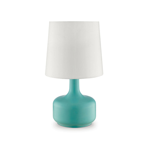 Furniture Of America Farah Teal Contemporary 17"H Matte Teal Table Lamp Model L9819TL - MONAVILLA