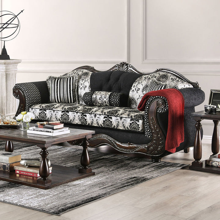 Furniture Of America Ronja Black Traditional Sofa Model SM6432-SF - MONAVILLA