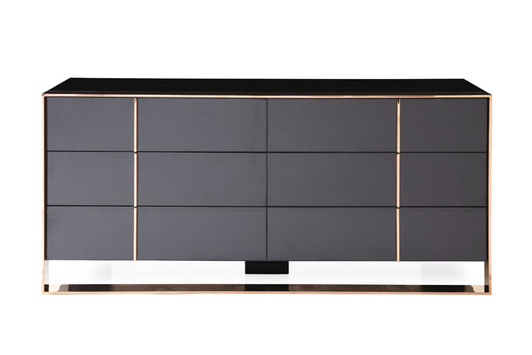 Nova Domus Cartier Modern Black & Rosegold Dresser - MONAVILLA