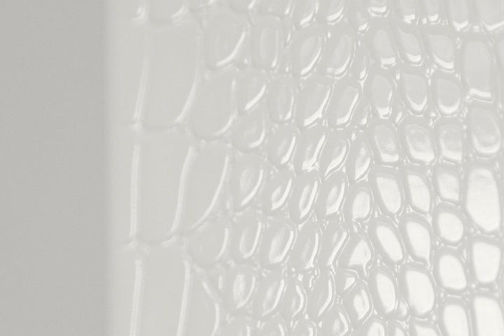A&X Regal Modern White Crocodile Floor Mirror - MONAVILLA