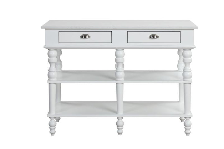 ACME Rorratt Marble & White Finish Kitchen Island Model AC00186 - MONAVILLA