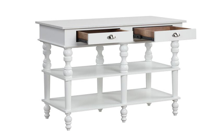 ACME Rorratt Marble & White Finish Kitchen Island Model AC00186 - MONAVILLA
