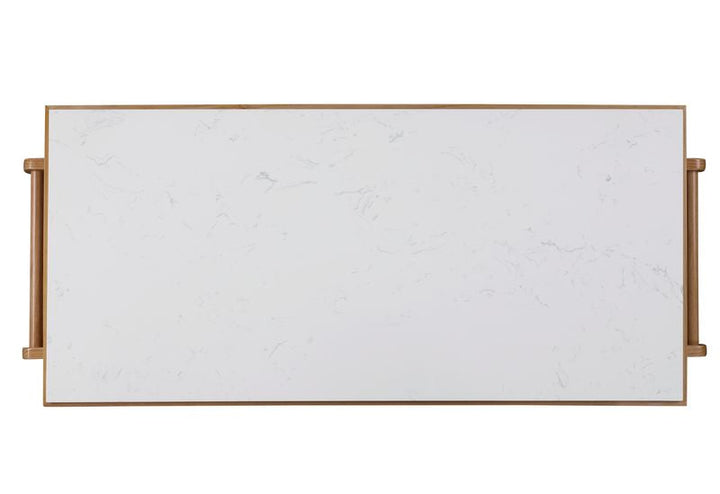ACME Grovaam Marble & Natural Finish Kitchen Island Model AC00188 - MONAVILLA
