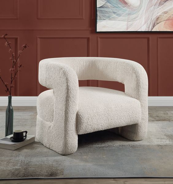 ACME Yitua White Teddy Sherpa Accent Chair Model AC00233 - MONAVILLA