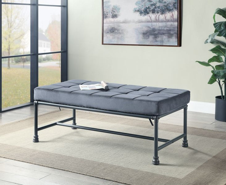 ACME Brantley Gray Velvet & Sandy Gray Finish Bench Model AC00428 - MONAVILLA