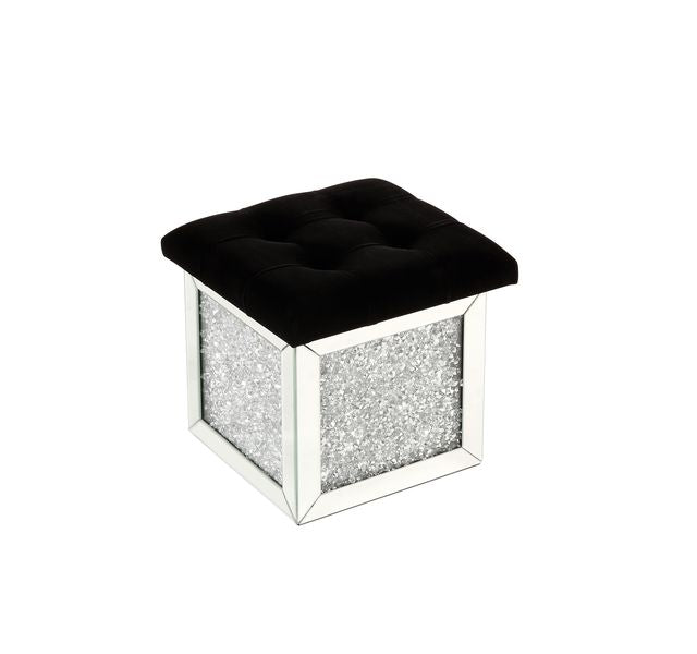 ACME Noralie Mirrored & Faux Diamonds Ottoman Model AC00530 - MONAVILLA