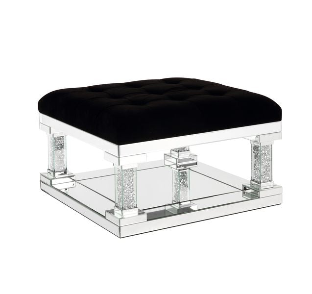 ACME Noralie Mirrored & Faux Diamonds Ottoman Model AC00537 - MONAVILLA