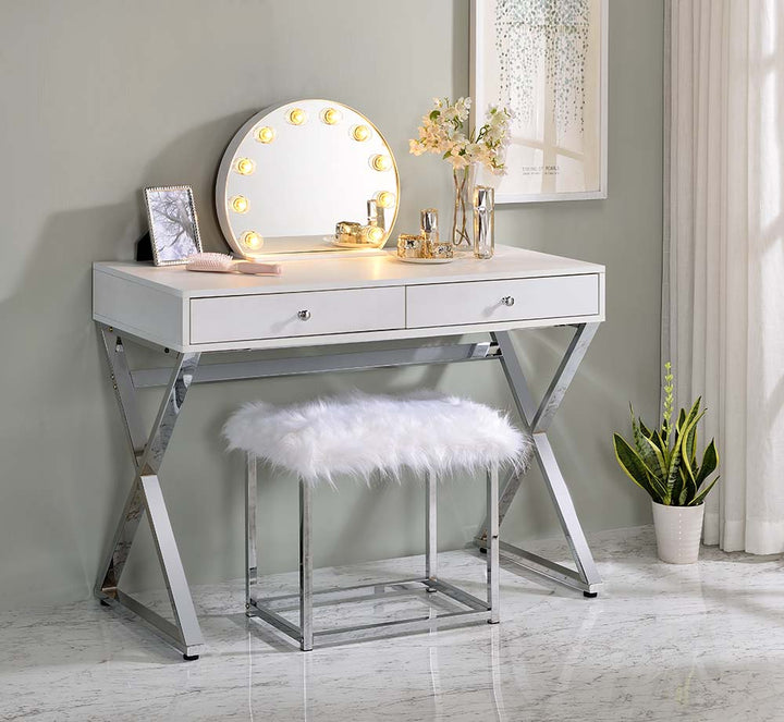 ACME Alma White Finish Accent Mirror Model AC00787 - MONAVILLA