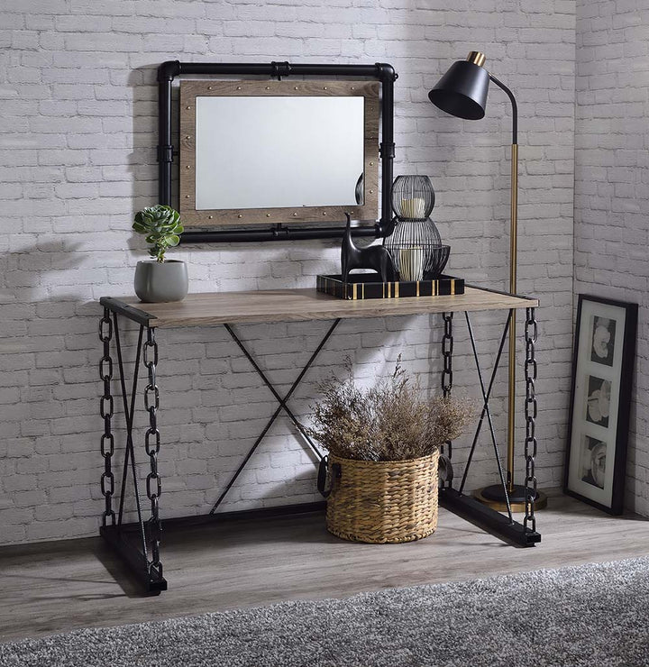 ACME Jodie Rustic Oak & Antique Black Finish Console Table Model AC00905 - MONAVILLA