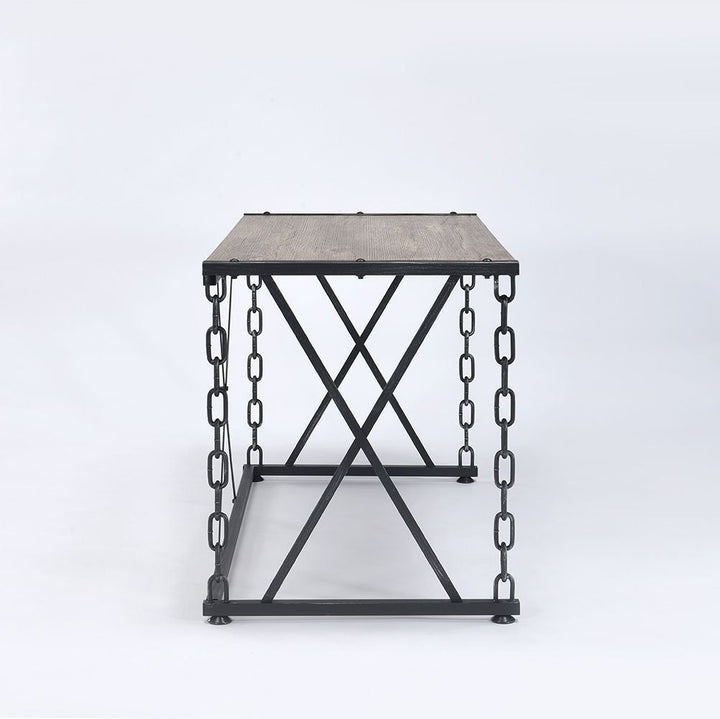 ACME Jodie Rustic Oak & Antique Black Finish Console Table Model AC00905 - MONAVILLA
