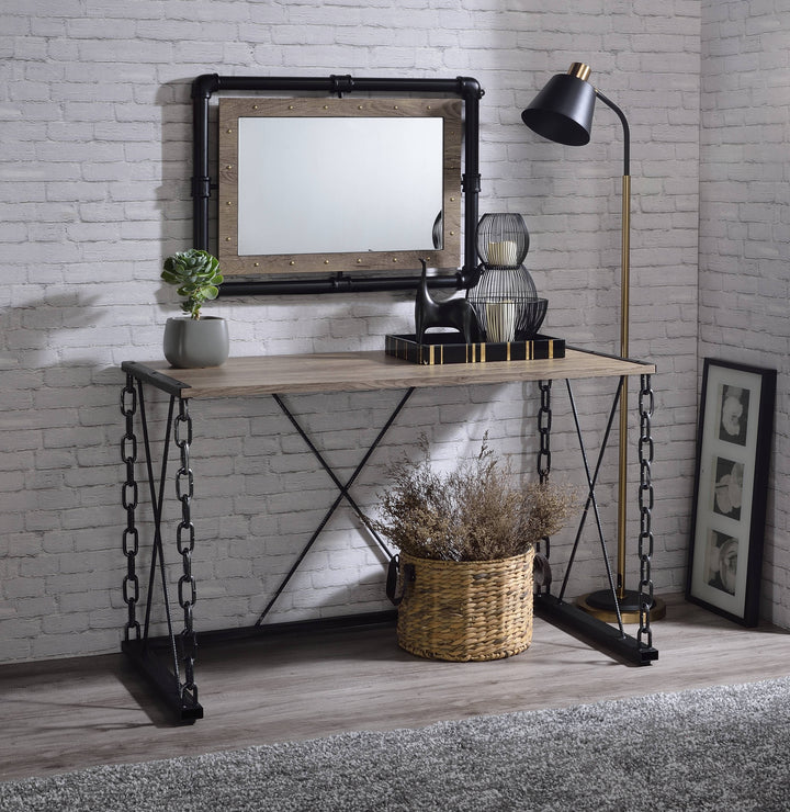 ACME Jodie Rustic Oak & Antique Black Finish Console Table Model AC00905 - MONAVILLA
