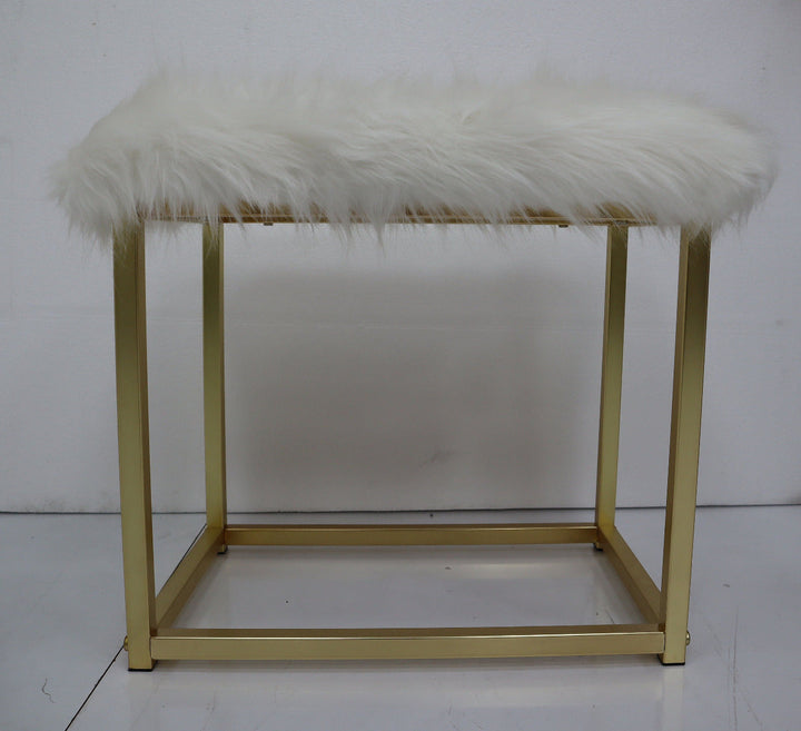 ACME Adao Faux Fur, Mirror, Pink & Gold Finish Vanity Mirror Model AC00934 - MONAVILLA