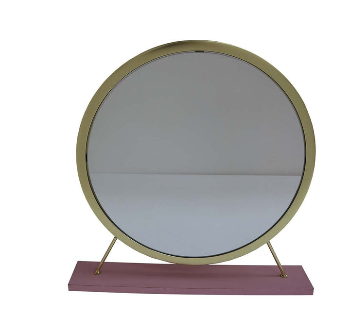 ACME Adao Faux Fur, Mirror, Pink & Gold Finish Vanity Mirror Model AC00934 - MONAVILLA