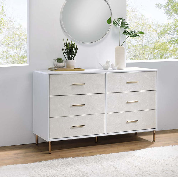 ACME Myles White, Champagne & Gold Finish Dresser Model AC00960 - MONAVILLA