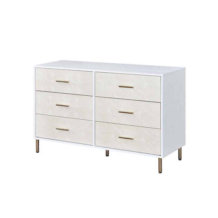 ACME Myles White, Champagne & Gold Finish Dresser Model AC00960 - MONAVILLA