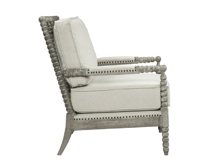 ACME Saraid Beige Linen & Gray Oak Finish Accent Chair Model AC01165 - MONAVILLA