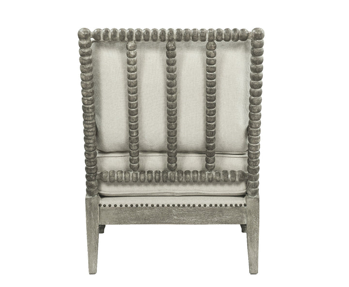 ACME Saraid Beige Linen & Gray Oak Finish Accent Chair Model AC01165 - MONAVILLA