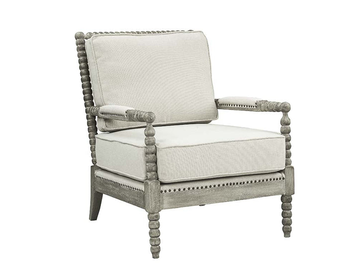 ACME Saraid Beige Linen & Gray Oak Finish Accent Chair Model AC01165 - MONAVILLA