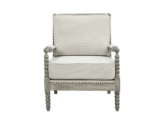 ACME Saraid Beige Linen & Gray Oak Finish Accent Chair Model AC01165 - MONAVILLA