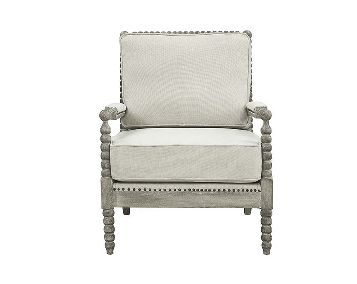 ACME Saraid Beige Linen & Gray Oak Finish Accent Chair Model AC01165 - MONAVILLA
