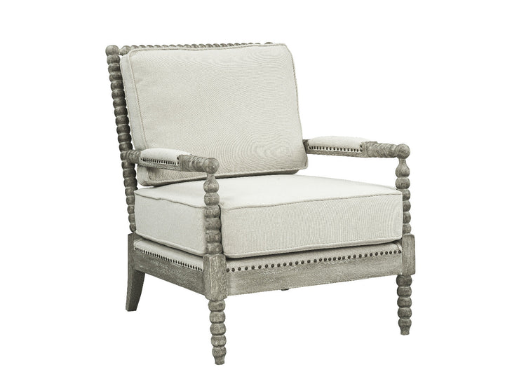 ACME Saraid Beige Linen & Gray Oak Finish Accent Chair Model AC01165 - MONAVILLA