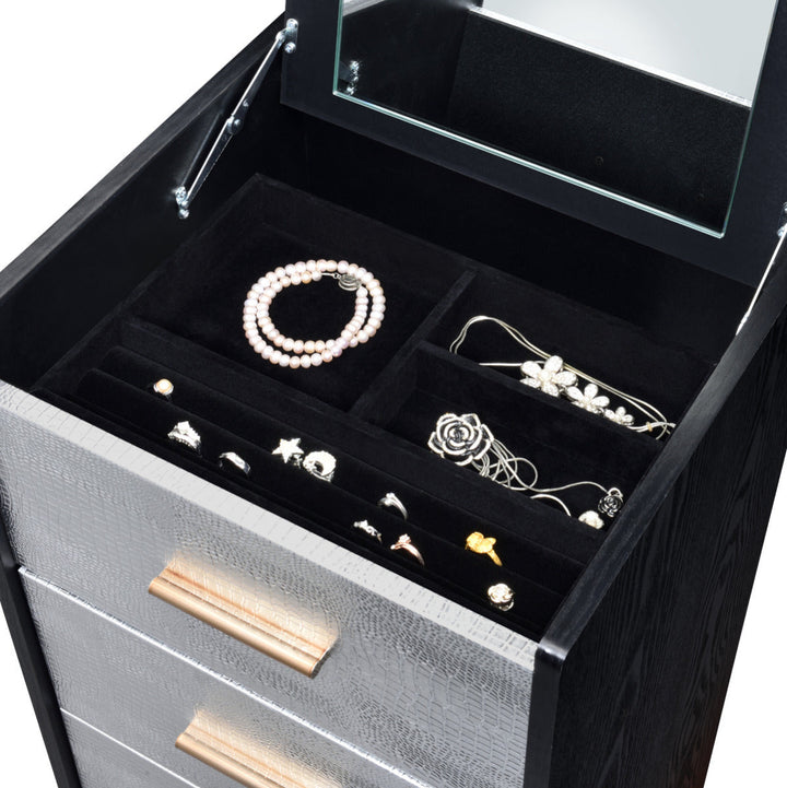 ACME Myles Black, Silver & Gold Finish Jewelry Armoire Model AC01167 - MONAVILLA
