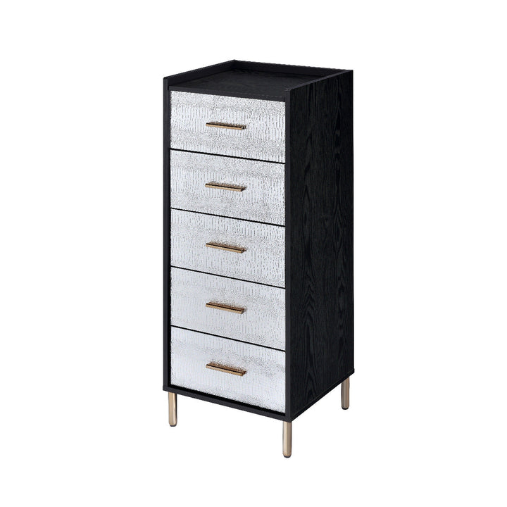 ACME Myles Black, Silver & Gold Finish Jewelry Armoire Model AC01167 - MONAVILLA