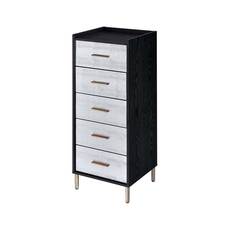 ACME Myles Black, Silver & Gold Finish Jewelry Armoire Model AC01167 - MONAVILLA