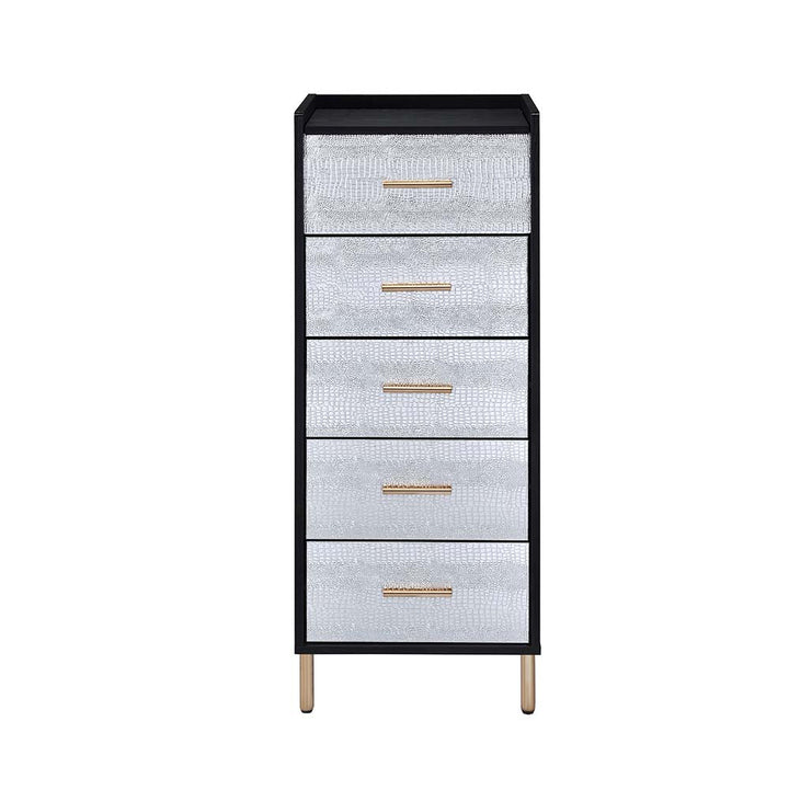 ACME Myles Black, Silver & Gold Finish Jewelry Armoire Model AC01167 - MONAVILLA